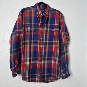 Ralph Lauren RL Workshirt Plaid Long Sleeve Button Down Shirt Men's Medium‎